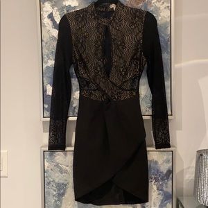 Little black dress nude/black lace